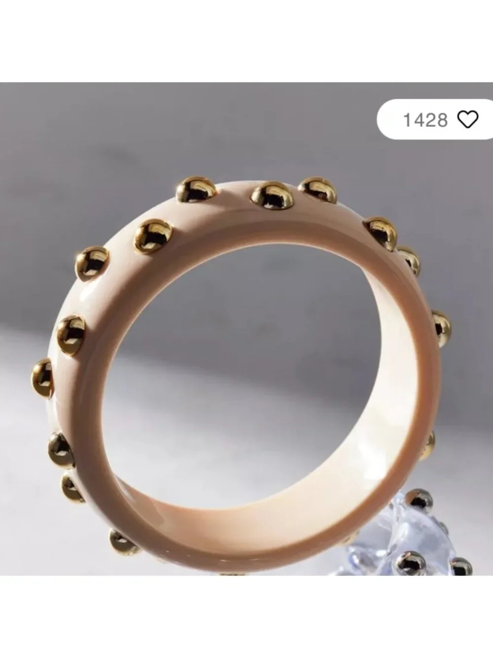 New! Gold Studded Acrylic Bangle Bracelet NWT (1032)
